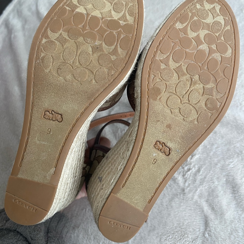 Coach Brown and Cream Platform Sandals - Picture 5 of 7